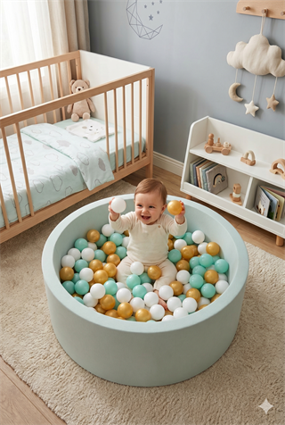 Wellgro Bubble Pops Mint Top Havuzu-Mint/Beyaz/Gold