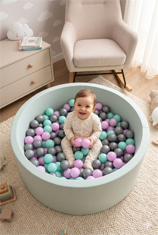 Wellgro Bubble Pops Mint Top Havuzu-Mint/Lila/Gri