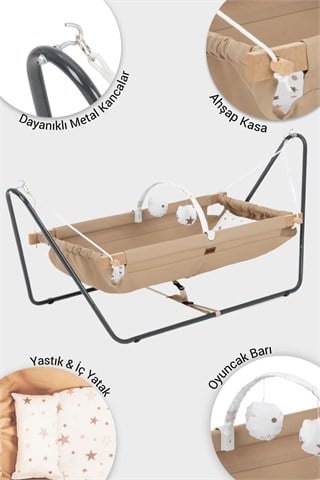 Wellgro Cozy Nest Hamak Beşik Kahve, Anne Yanı Bebek Hamağı