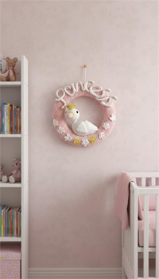 Wellgro Cuddly Amigurumis Kuğu Çocuk Odası Kapı & Duvar Süsü