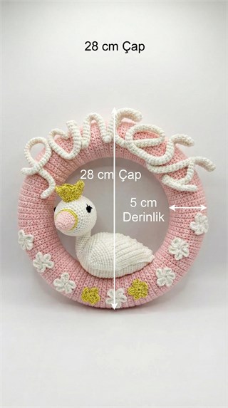 Wellgro Cuddly Amigurumis Kuğu Çocuk Odası Kapı & Duvar Süsü