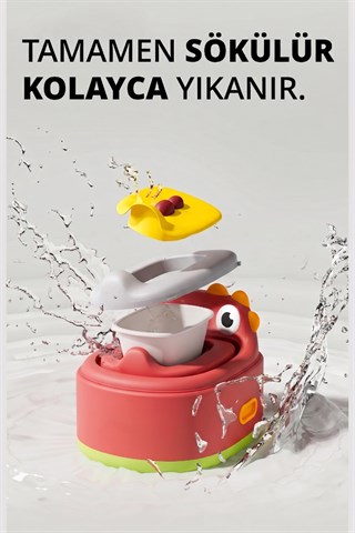 Wellgro Dino 2si 1 Arada Bebek Lazımlık ve Tuvalet Adaptörü - Kırmızı
