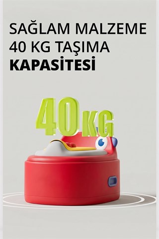 Wellgro Dino 2si 1 Arada Bebek Lazımlık ve Tuvalet Adaptörü - Kırmızı