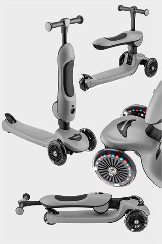 Wellgro Easy Go Oturaklı ve Işıklı Scooter, Gri