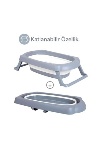 Wellgro Fileli Katlanır Banyo Seti, 3 Parça Bebek Banyo Küveti