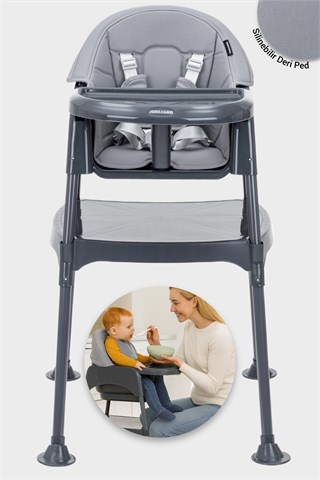 Wellgro Growup Çalışma Masalı Mama Sandalyesi, Gri