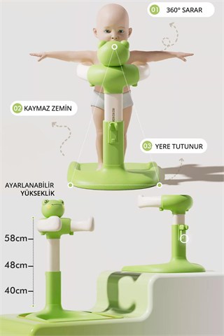 Wellgro HoldMe Bebek Banyo Duş Standı Yeşil Kurbağa