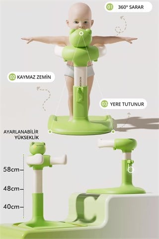 Wellgro HoldMe Bebek Banyo Duş Standı Yeşil Kurbağa