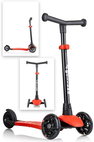 Wellgro Işıklı Scooter, Ayarlanabilir yükseklik, Ön Tekerleri Işıklı, Kırmızı