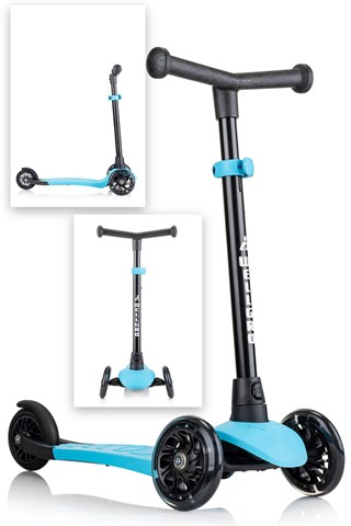 Wellgro Işıklı Scooter, Ayarlanabilir yükseklik, Ön Tekerleri Işıklı, Mavi