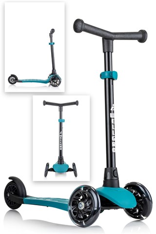 Wellgro Işıklı 3 Tekerli Yükseklik Ayarlı Scooter, Yeşil
