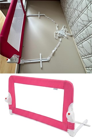 Wellgro Littles 110*48 cm Pembe Yatak Bariyeri, Çocuk Yatak Korkuluğu