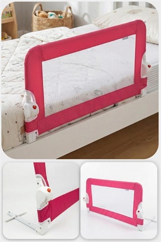 Wellgro Littles 110*48 cm Pembe Yatak Bariyeri, Çocuk Yatak Korkuluğu