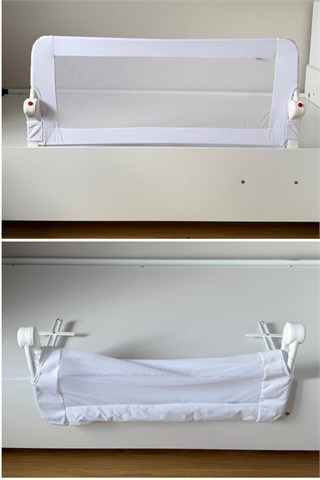 Wellgro Littles 150*48 cm Beyaz Yatak Bariyeri, Çocuk Yatak Korkuluğu