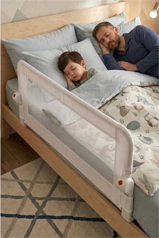 Wellgro Littles 150*48 cm Beyaz Yatak Bariyeri, Çocuk Yatak Korkuluğu