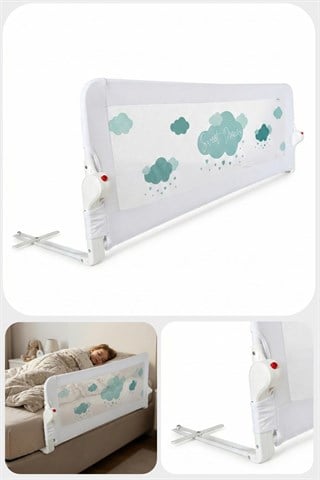 Wellgro Littles 150*48 cm Yeşil Yatak Bariyeri, Çocuk Yatak Korkuluğu