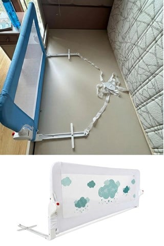 Wellgro Littles 150*48 cm Yeşil Yatak Bariyeri, Çocuk Yatak Korkuluğu