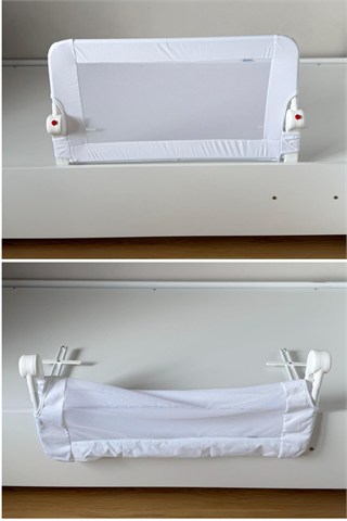 Wellgro Littles 83*48 cm Beyaz Yatak Bariyeri, Çocuk Yatak Korkuluğu