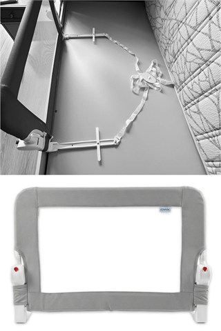 Wellgro Littles 83*48 cm Gri Yatak Bariyeri, Çocuk Yatak Korkuluğu