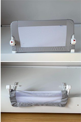 Wellgro Littles 83*48 cm Gri Yatak Bariyeri, Çocuk Yatak Korkuluğu
