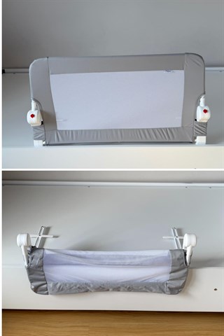 Wellgro Littles 83*48 cm Gri Yatak Bariyeri, Çocuk Yatak Korkuluğu