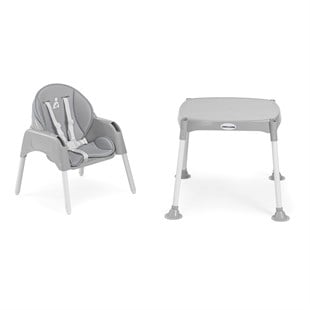 Wellgro Pretty 3in1 Çalışma Masalı Mama Sandalyesi, Gri