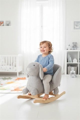 Wellgro Sallanan Oyuncak At, Sallanan Ahşap Tavşan Gri