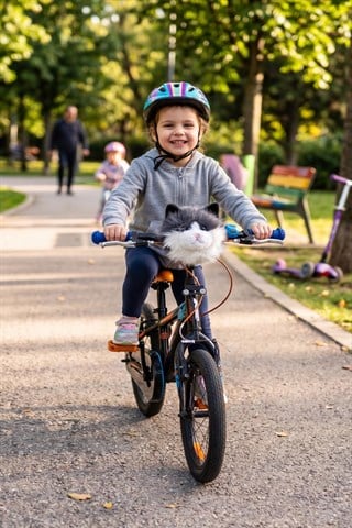Wellgro Softyheads Çok Amaçlı Peluş Aksesuar - Scooter, Bisiklet, Bebek Arabası Başlığı, Kedi