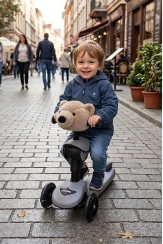 Wellgro Softyheads Çok Amaçlı Peluş Aksesuar - Scooter, Bisiklet, Bebek Arabası Başlığı, Kahve Ayı