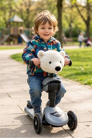 Wellgro Softyheads Çok Amaçlı Peluş Aksesuar - Scooter, Bisiklet, Bebek Arabası Başlığı, Beyaz Ayı