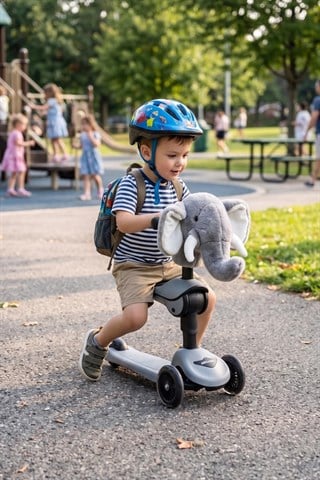 Wellgro Softyheads Çok Amaçlı Peluş Aksesuar - Scooter, Bisiklet, Bebek Arabası Başlığı, Fil