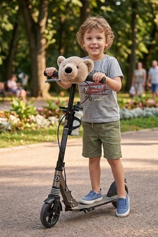 Wellgro Softyheads Çok Amaçlı Peluş Aksesuar - Scooter, Bisiklet, Bebek Arabası Başlığı, Kahve Ayı