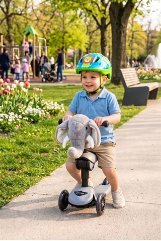Wellgro Softyheads Çok Amaçlı Peluş Aksesuar - Scooter, Bisiklet, Bebek Arabası Başlığı, Fil