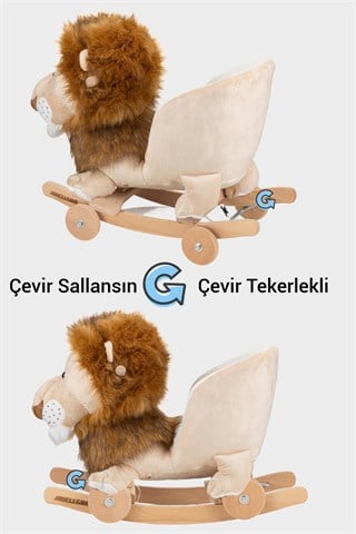 Wellgro Tekerlekli & Sallanan Oyuncak Aslan, Sallanan Ahşap Aslan