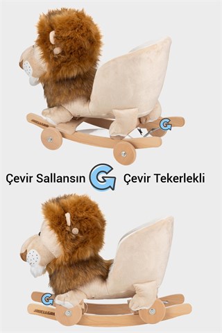 Wellgro Tekerlekli & Sallanan Oyuncak Aslan, Sallanan Ahşap Aslan