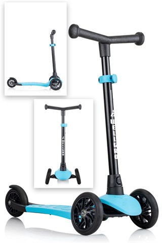 Wellgro Turbo Scooter, 3 Tekerli Yükseklik Ayarlı Çocuk Scooter- Mavi