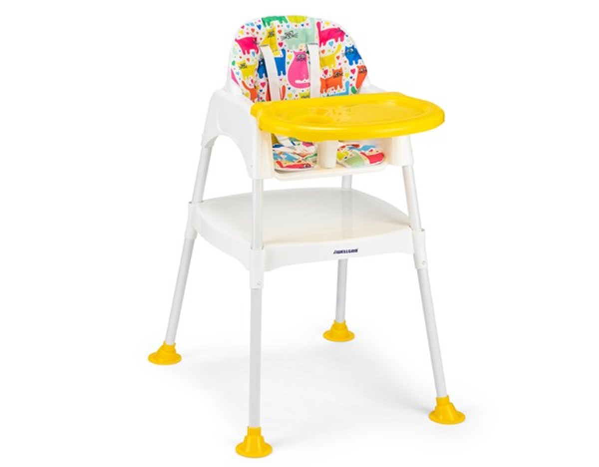 Wellgro Funny Kitten Çalışma Masalı Mama Sandalyesi-Sarı