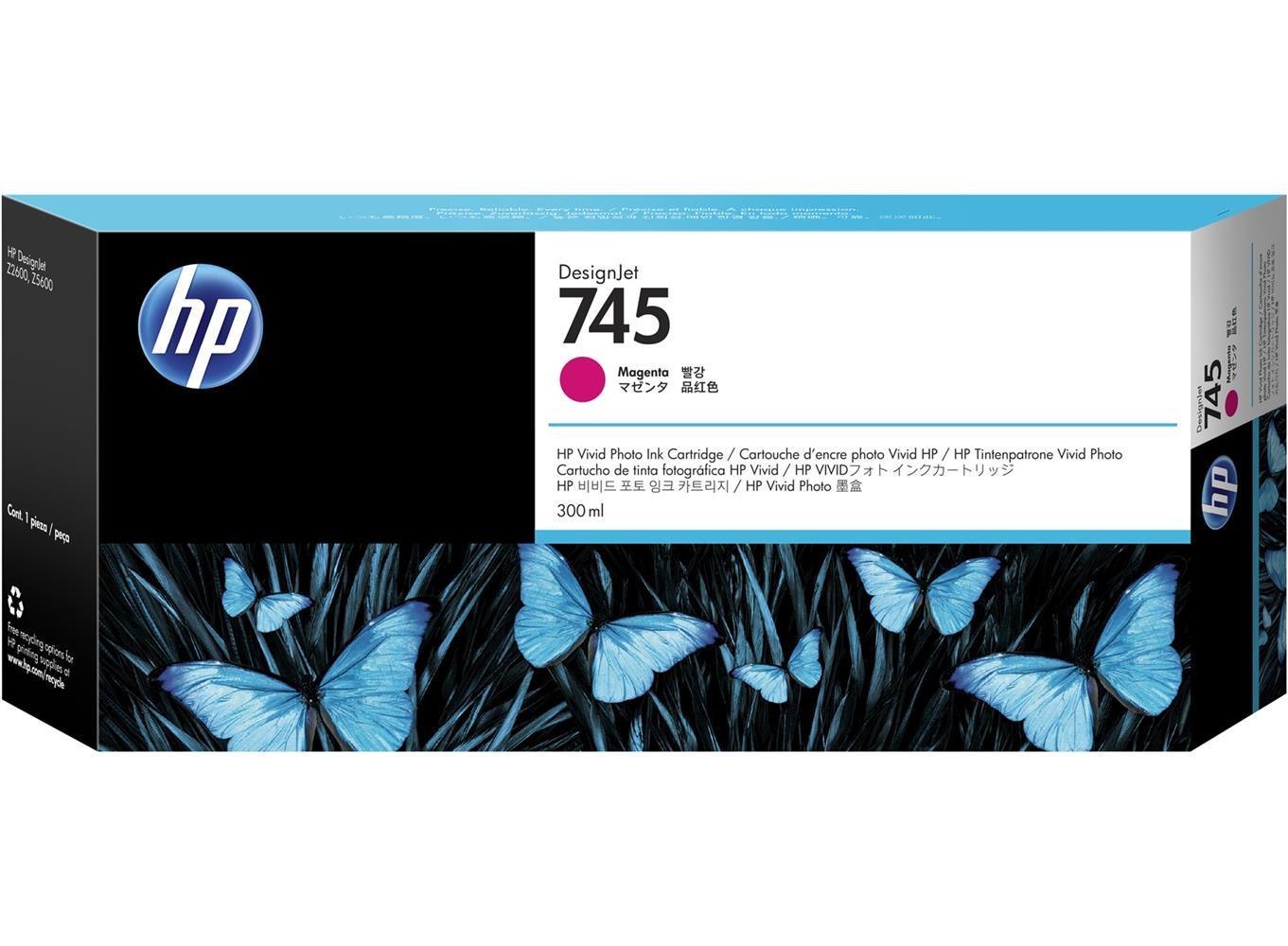 Hp 745 Magenta Kırmızı Plotter Kartuşu F9K01A 300Ml