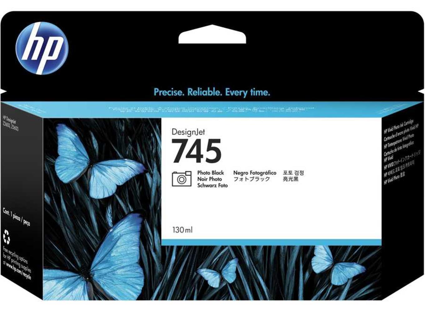 Hp 745 Photo Black Fotoğraf Siyah Plotter Kartuşu F9J98A 130Ml