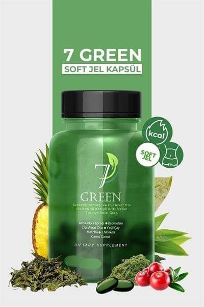 7 Green Avokado Dul Avrat Yeşil Çay Matcha 30 Softgel