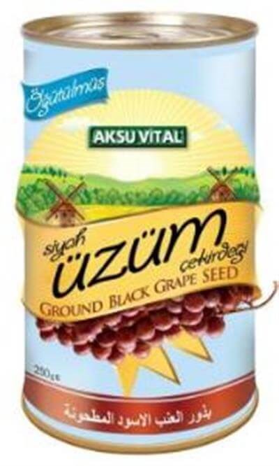 Aksu Vital Öğütülmüş Siyah Üzüm Çekirdeği 250 Gr Katkısız Yüzde 100 Doğal