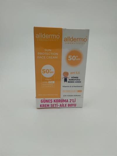 Alldermo Güneş Koruma 2'li Krem Seti Aile Boyu