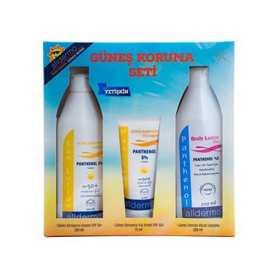 Alldermo Güneş Koruma Seti Yetişkin 200 ml + 200 ml + 75 ml