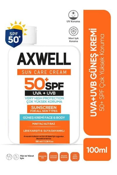 AXWELL Leke Karşıtı Güneş Kremi Çok Yüksek Koruma 50+ Spf 100 ml