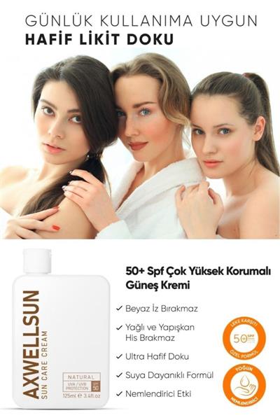 AXWELL Natural SPF50 Güneş Kremi 125 ml