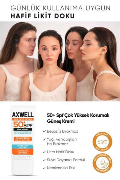 AXWELL Spf 50+ Leke Karşıtı Güneş Kremi 50 ml Tüp