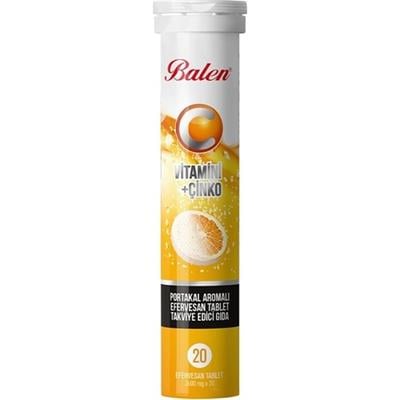 Balen C Vitamini Çinko Portakal Aromalı Efervesan Tablet 3600 Mg 20 Tablet