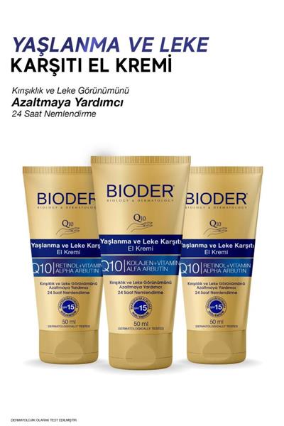 Bıoder Yaşlanma Kırışıklık ve Leke Karşıtı El Kremi SPF 15 50 Ml