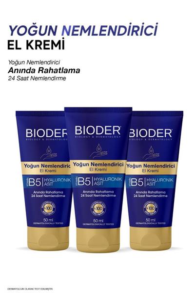 Bioder Yoğun Nemlendirici El Kremi 50 Ml Vitamin B5 Hyalüronik Asitli