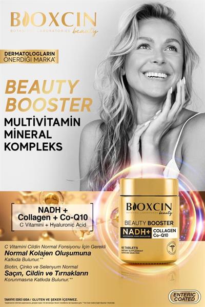 Bioxcin Beauty Booster 60 Tablet - Kolajen Nadh+ Co Q10 Glutatyon Biotin Astaksantin